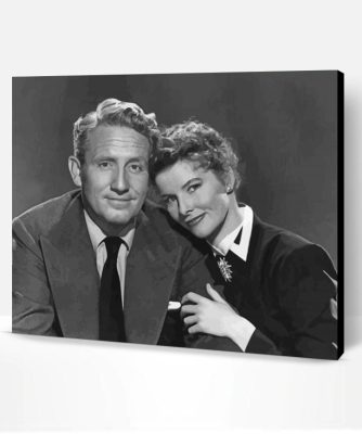 Spencer Tracy And Katharine Hepburn Paint By Number