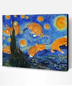Starry Night Cats Paint By Number