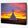 Teepee Sunset Landscape Paint By Number