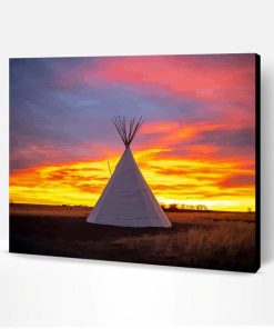 Teepee Sunset Landscape Paint By Number