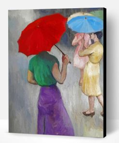 Three Ladies In Rain Art Paint By Number