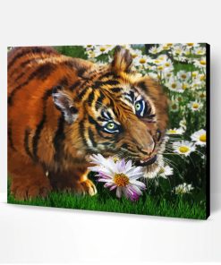 Tiger And Flowers Paint By Numbers
