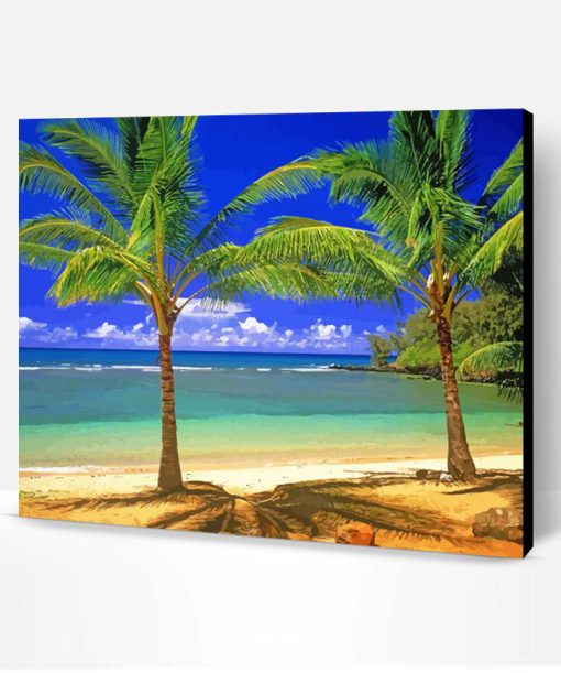 Tropical Scene Beach Paint By Number