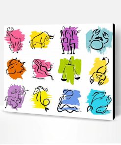 Twelve Zodiac Sign Paint By Numbers