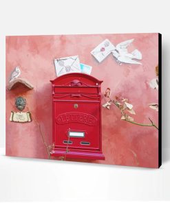 Vintage Red Post Box Paint By Number