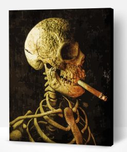 Vintage Skull With Cigarette Paint By Numbers