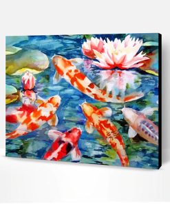 Water Lilies With Koi Paint By Number