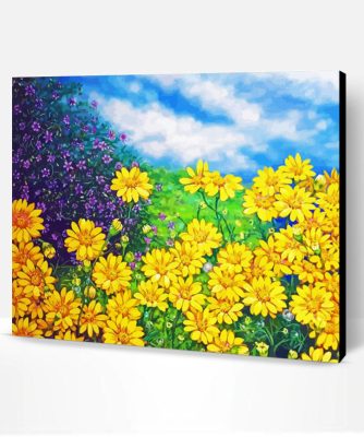 Yellow Daisies Field Paint By Number