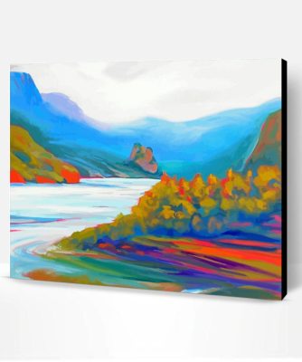 abstract Hood River Landscape Paint By Number