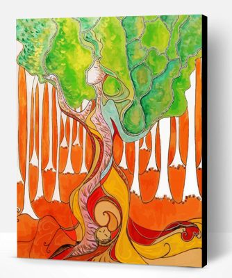 Abstract Female Tree Art Paint By Numbers