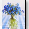 Aesthetic Blue Flowers In Jar Paint By Number