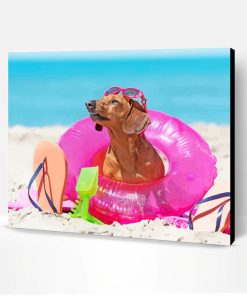 Aesthetic Dachshund On Beach Paint By Number