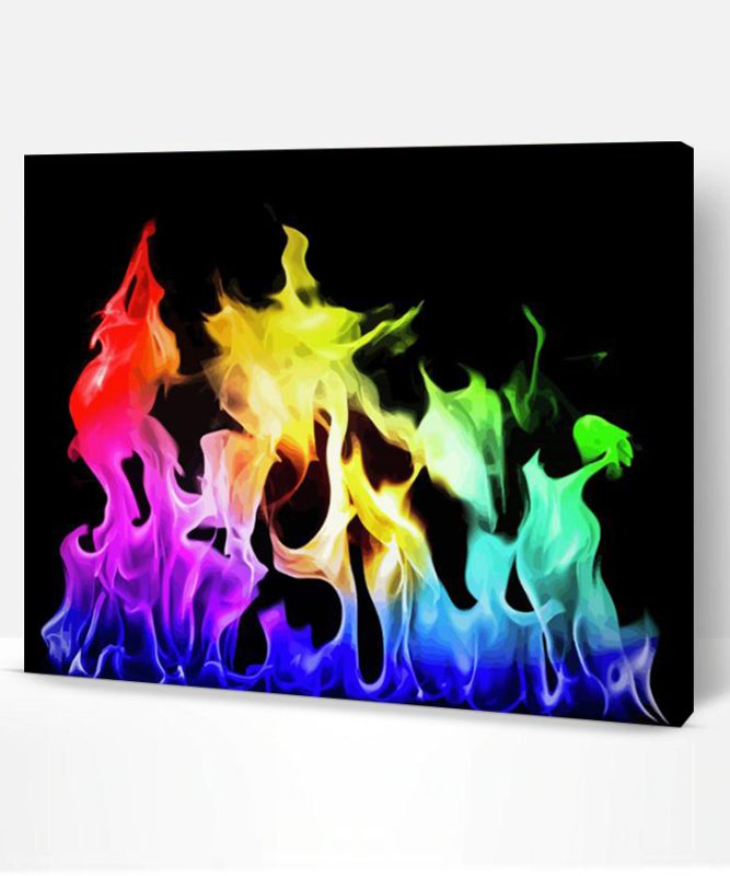 Aesthetic Flames Rainbow Paint By Number