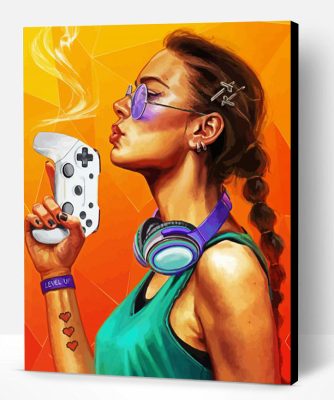 Aesthetic Gamer Girl Art Paint By Numbers