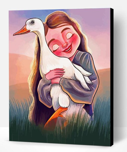 Aesthetic Girl And Duck Paint By Number