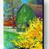 Aesthetic Green Barn Art Paint By Number