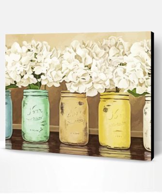 Aesthetic Hydrangeas In Jar Paint By Numbers