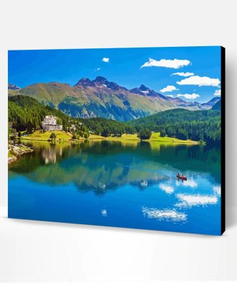 Aesthetic Lake Saint Moritz Art Paint By Number