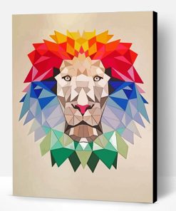 Aesthetic Lion With Triangles Paint By Number