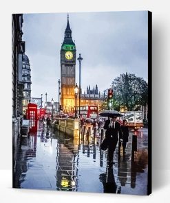 Aesthetic London in The Rain Paint By Numbers