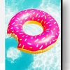 Aesthetic Pink Donut in Pool Paint By Numbers