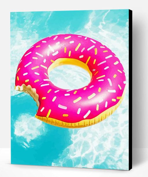 Aesthetic Pink Donut in Pool Paint By Numbers