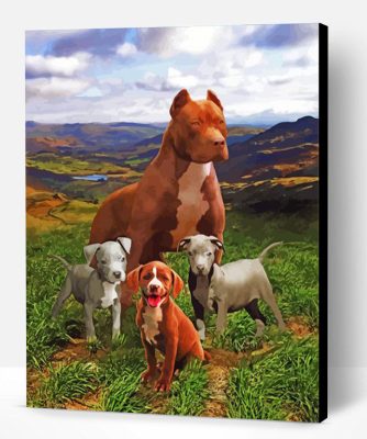 Aesthetic Pit Bull Family Paint By Number