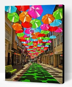 Aesthetic Portugal Umbrellas Paint By Number