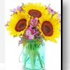 Aesthetic Sunflowers in Jar Paint By Numbers