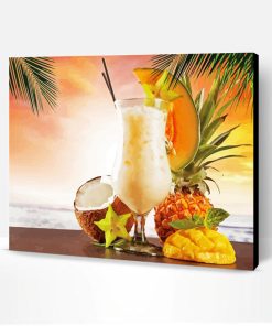 Aesthetic Tropical Drinks Art Paint By Numbers