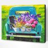 Aesthetic Truck With Flowers Paint By Numbers