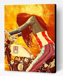 Aesthetic Woman On Motorcycle Paint By Numbers