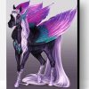 Aesthetic Black And Purple Mythical Horse Paint By Number