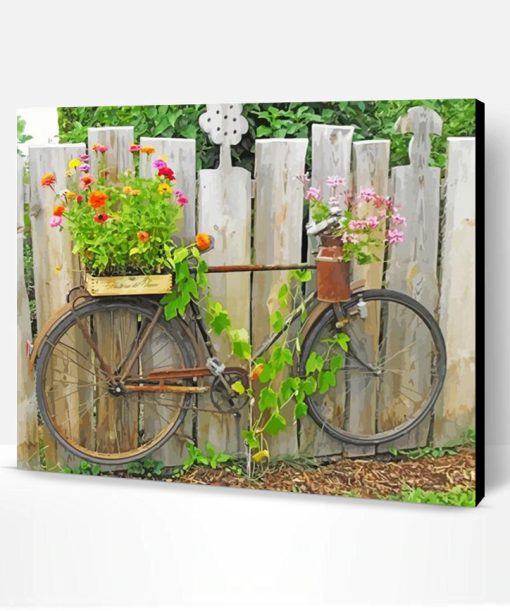 Aesthetic Garden And Bicycle Art Paint By Number