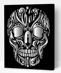 Aesthetic Silver Skull Paint By Number