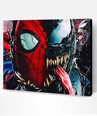 Aesthetic Spiderman With Venom Paint By Numbers