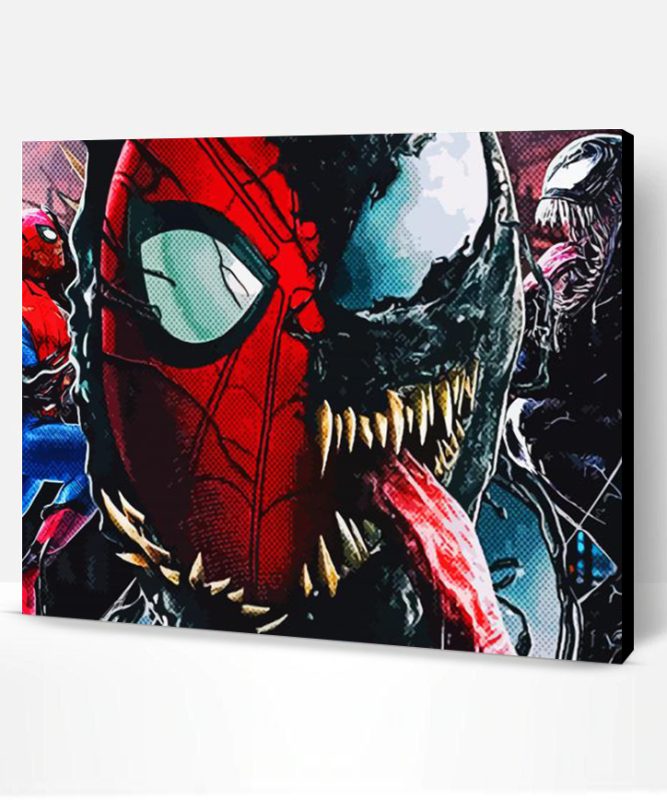 Aesthetic Spiderman With Venom Paint By Numbers
