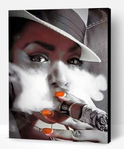Aesthetic Woman Smoking Cigar Paint By Number