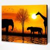 African Animals Sunset Paint By Number