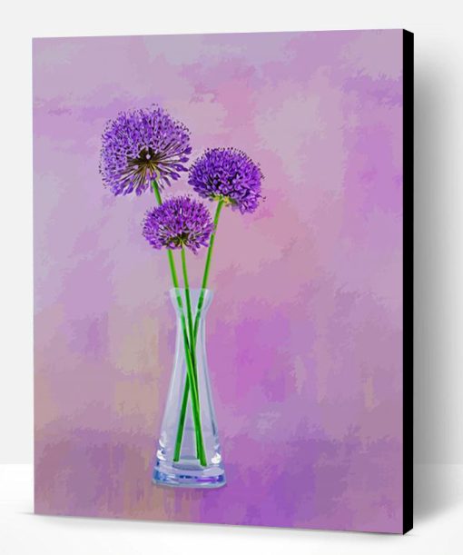 Allium Flowers In a Vase Art Paint By Numbers