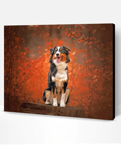 Autumn Black Tri Australian Shepherd Paint By Number