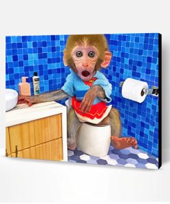 Baby Monkey On Toilet Paint By Number