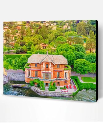 Beautiful Italian Villa on The Lake Paint By Numbers