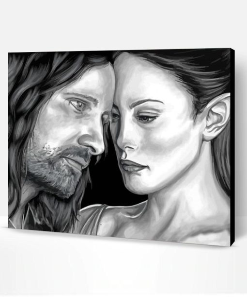 Black And White Arwen And Aragorn Paint By Number