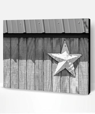 Black And White Barn Star Paint By Numbers