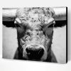 Black And White Bull Head Paint By Number