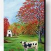 Black And White Cows Fall Scene Art Paint By Numbers