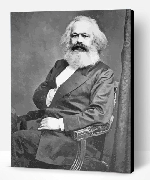 Black and White Karl Marx Paint By Numbers