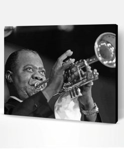 Black And White Louis Armstrong Paint By Number