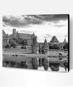 Black And White Malbork Castle Paint By Number
